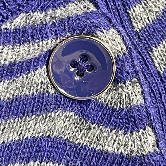 Banana Republic Luxury Cashmere Blend Striped Sweater L | Blue Gray Crewneck - Picture 8 of 14